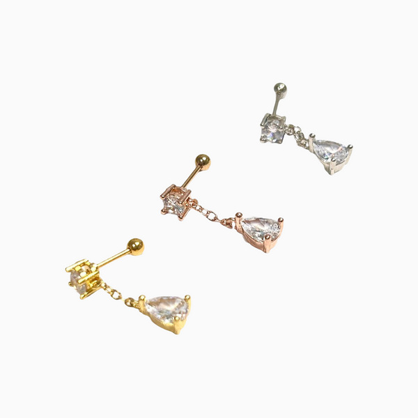 Crystal Water Drop Barbell Stud