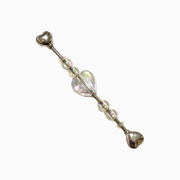 Heart Beads Industrial Barbell