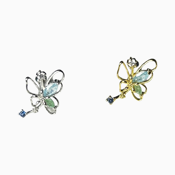 Crystal Butterfly Cartilage Barbell Stud