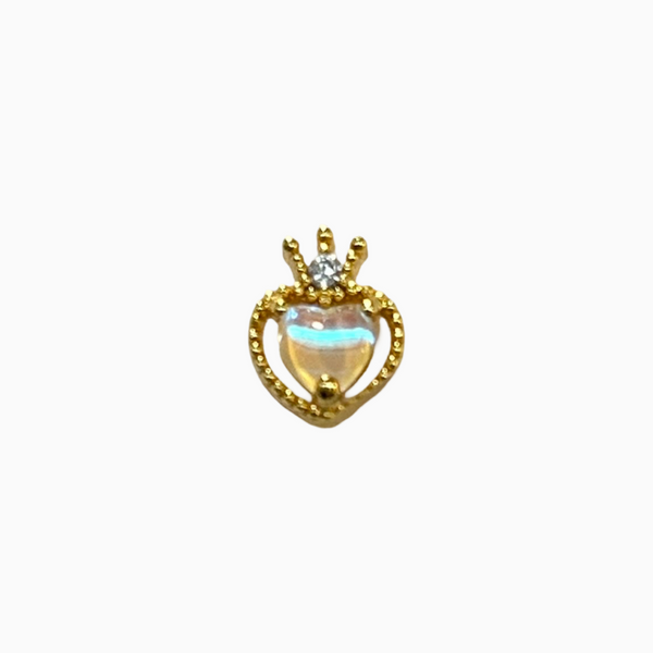 Crown Heart Cartilage Stud