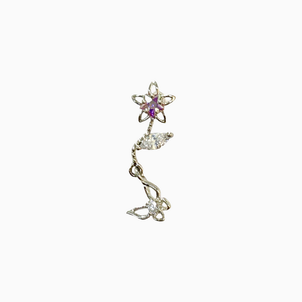 Ab Crystal Flower Butterfly Drop Stud