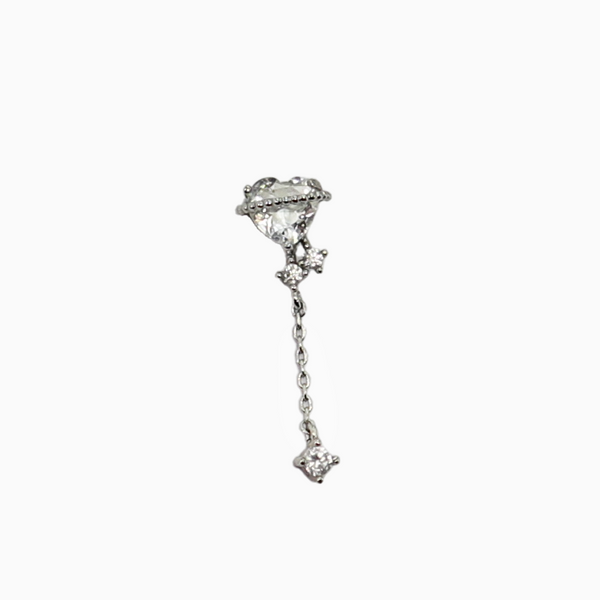 Crystal Heart Planet Drop Cartilage Barbell Stud