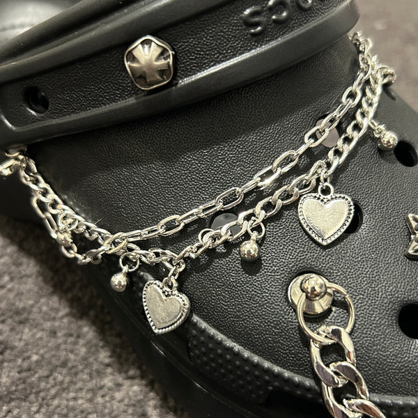 Heart Double Layer Crocs Charm Chain