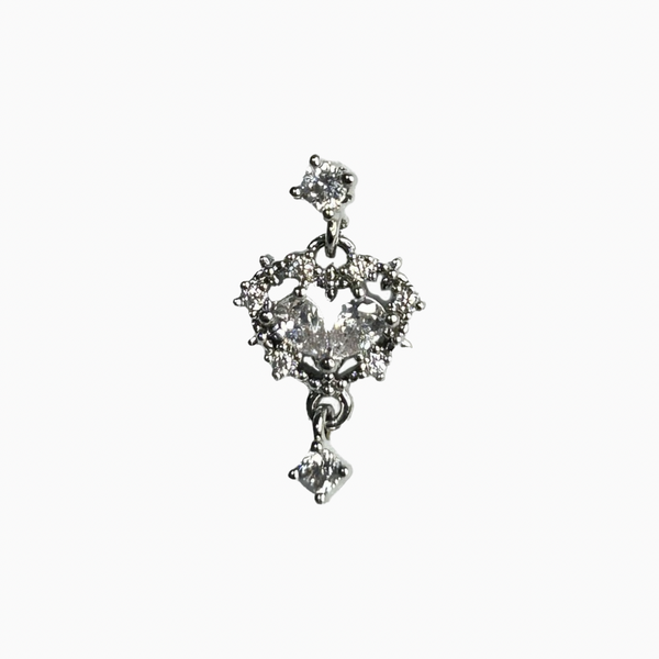 Crystal Double Heart Drop Barbell Stud