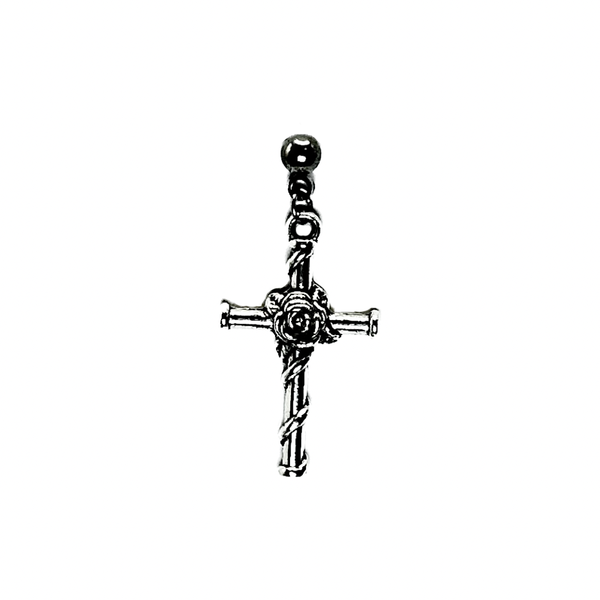 Rose Cross Cartilage Barbell Stud