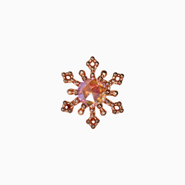 Rainbow Crystal Snow Flake Cartilage Barbell Stud