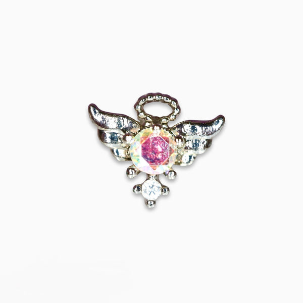 Rainbow Crystal Angel Barbell Stud