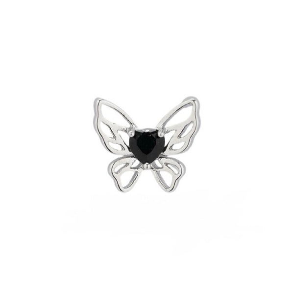 Heart Sharp Butterfly Barbell Stud