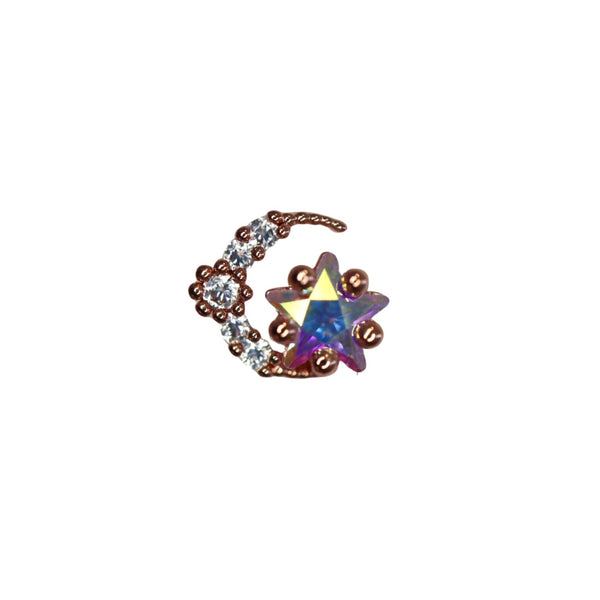 Rainbow Star Moon Barbell Stud