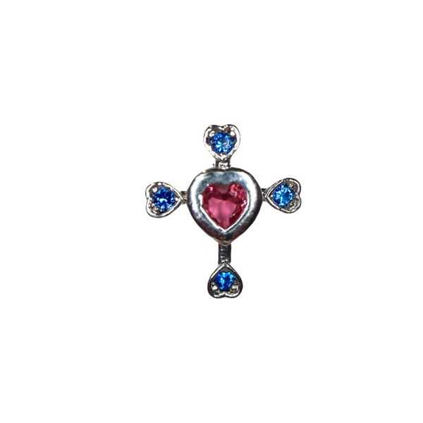 Cross Heart Barbell Stud