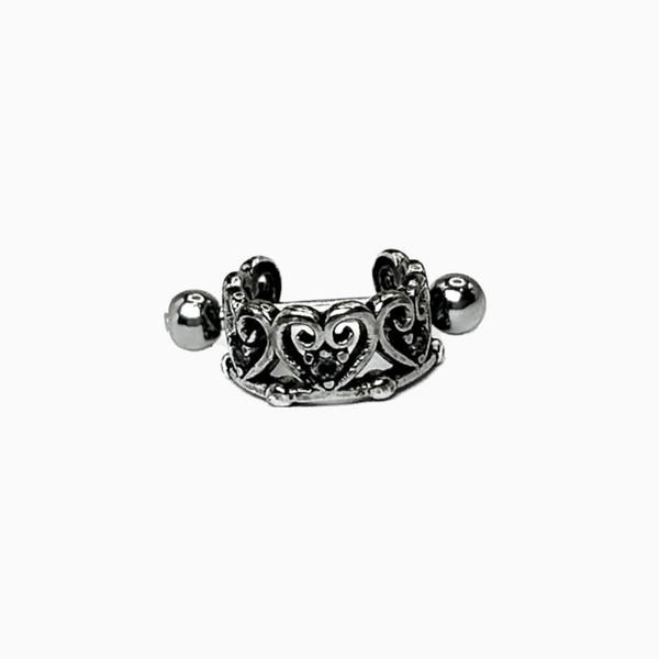 Heart Crown Barbell Stud