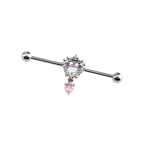 Magic Wand Heart Drop Industrial Barbell