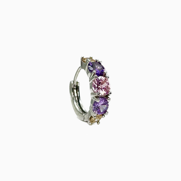 Pink & Purple Crystal Hoop