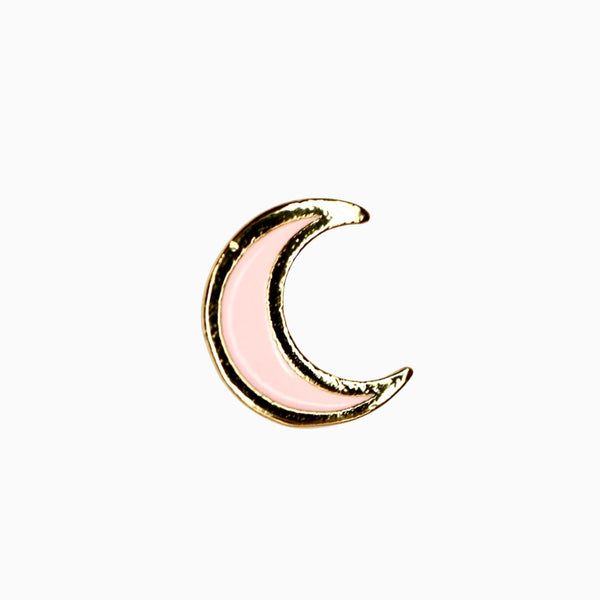 Moon in Pink x Gold Barbell Stud