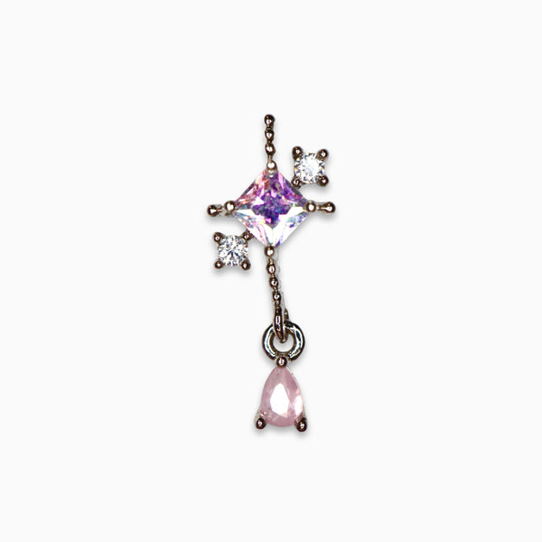 Sparkly Star Crystal Drop Barbell Star