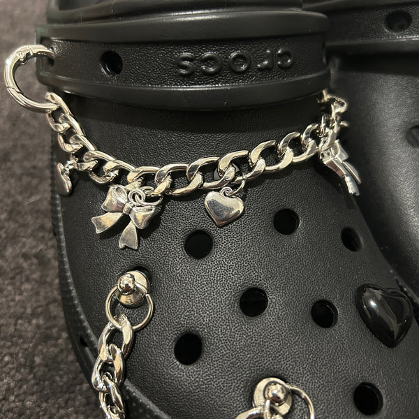 Ribbon & Heart Crocs Charm Chain