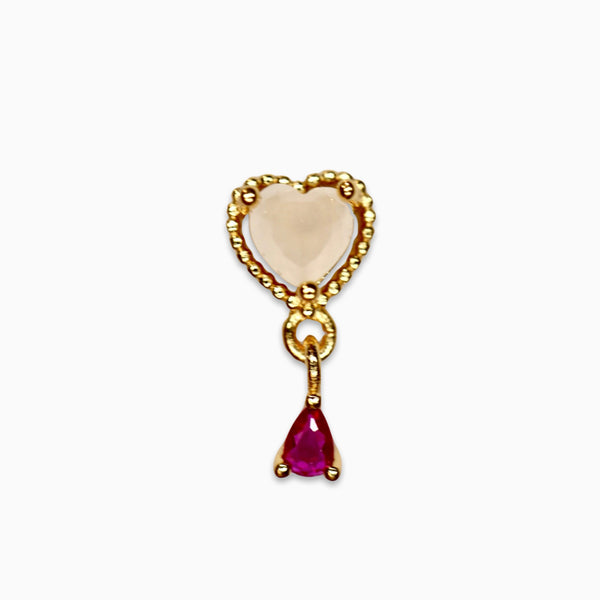 Heart Crystal Water Drop Barbell Stud