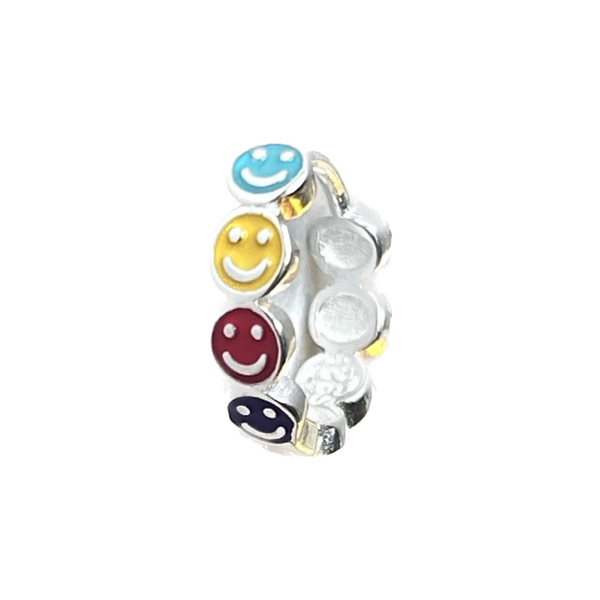 Rainbow Smiley Face Hoop Ring