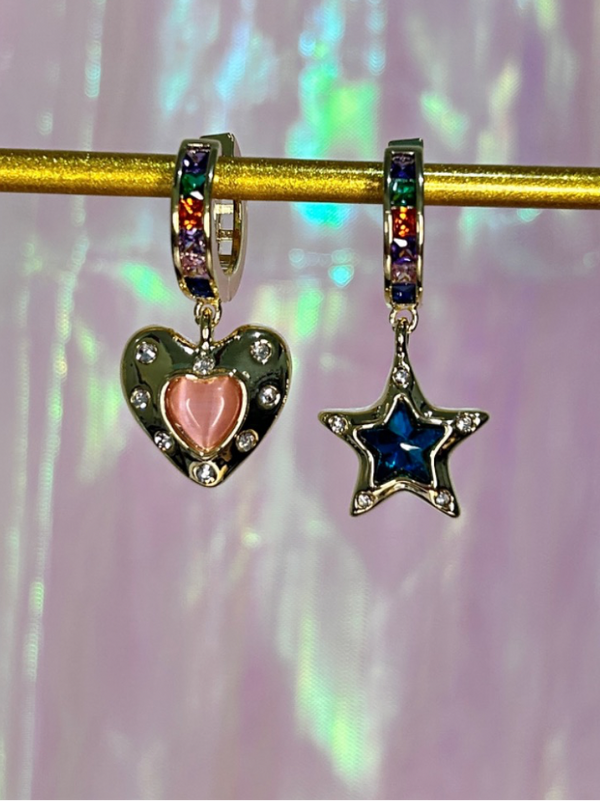 Rainbow Gems Mismatched Earrings