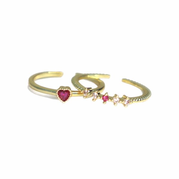 Romantic Heart Ring Set