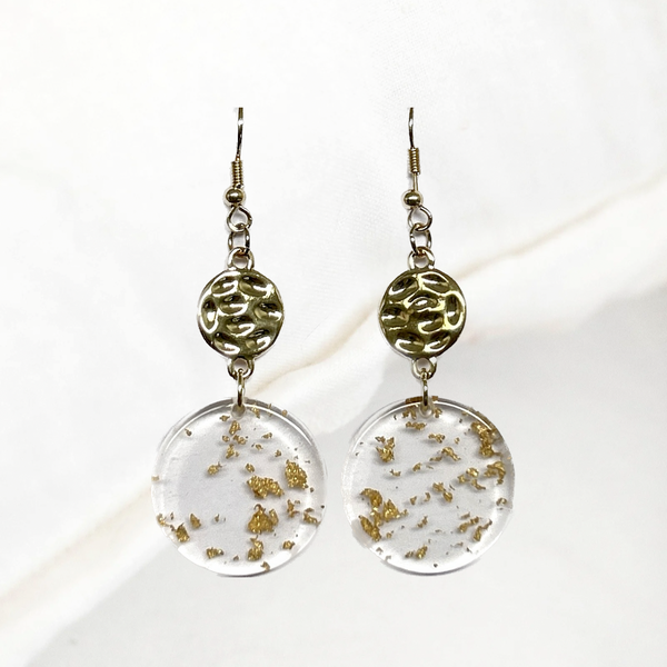 Gold Foil Drop Earrings