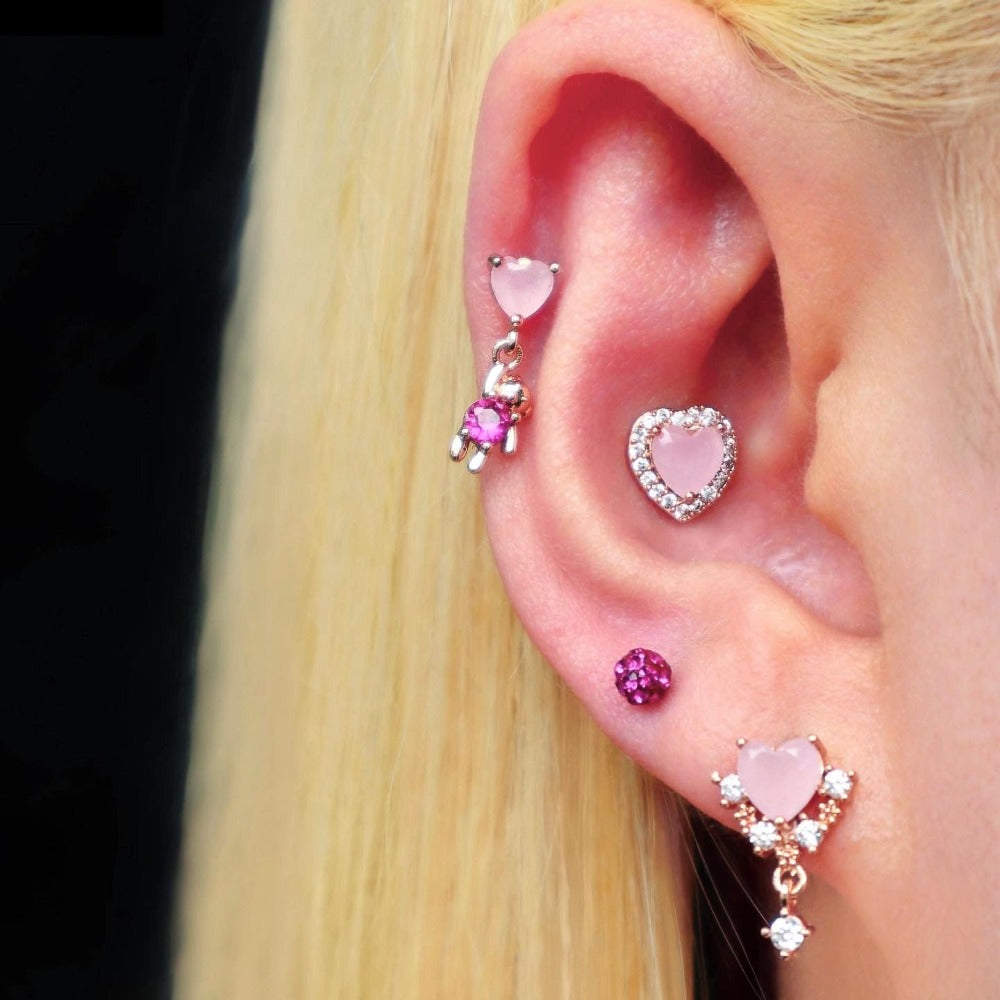 bear pink ear piercing