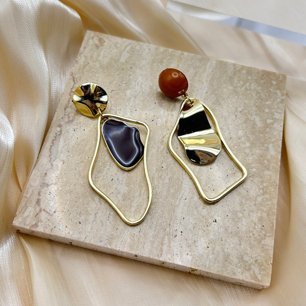 Mismatched Modern Drop Earrings